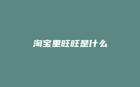 淘宝里旺旺是什么