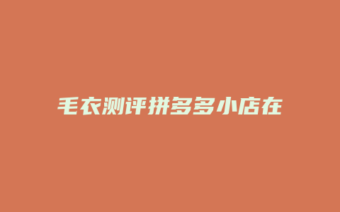 毛衣测评拼多多小店在哪里