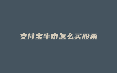 支付宝牛市怎么买股票