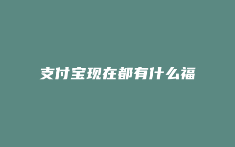 支付宝现在都有什么福利