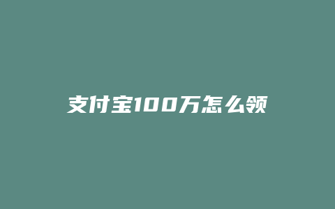 支付宝100万怎么领奖