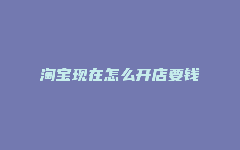 淘宝现在怎么开店要钱吗