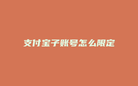 支付宝子账号怎么限定