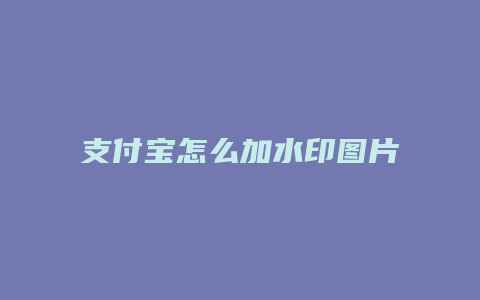 支付宝怎么加水印图片