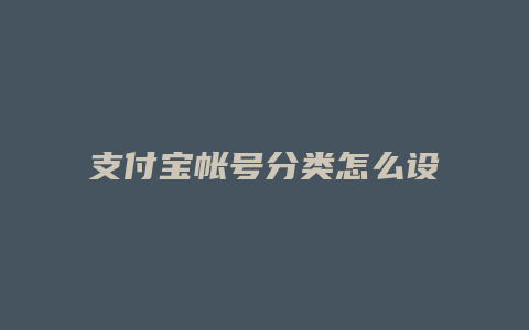 支付宝帐号分类怎么设置