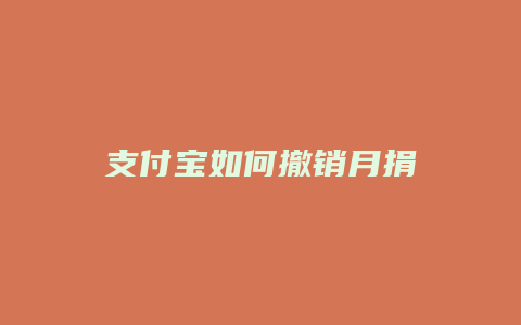 支付宝如何撤销月捐