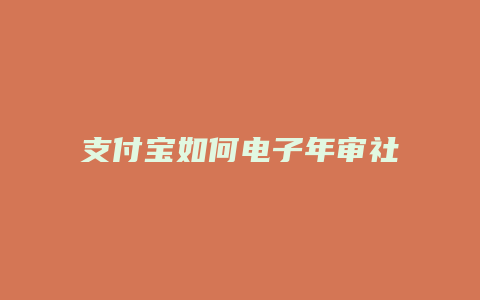 支付宝如何电子年审社保