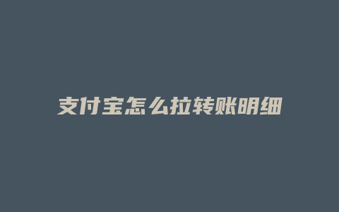 支付宝怎么拉转账明细