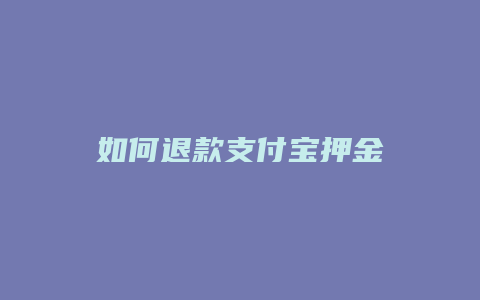 如何退款支付宝押金