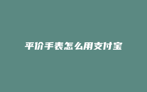 平价手表怎么用支付宝