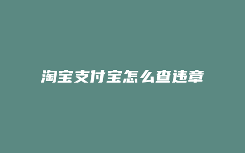 淘宝支付宝怎么查违章