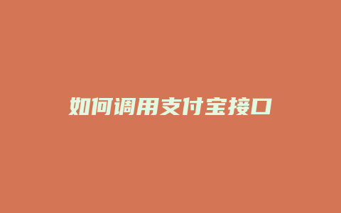 如何调用支付宝接口