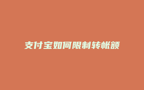 支付宝如何限制转帐额