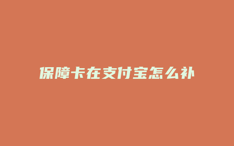 保障卡在支付宝怎么补办