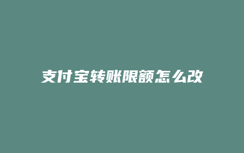 支付宝转账限额怎么改