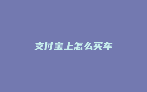 支付宝上怎么买车