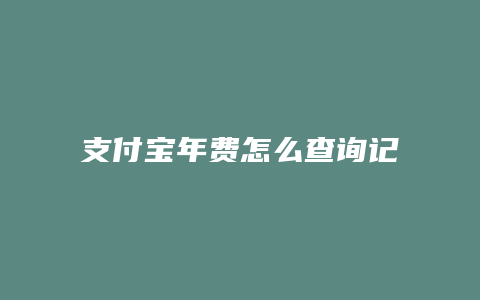 支付宝年费怎么查询记录