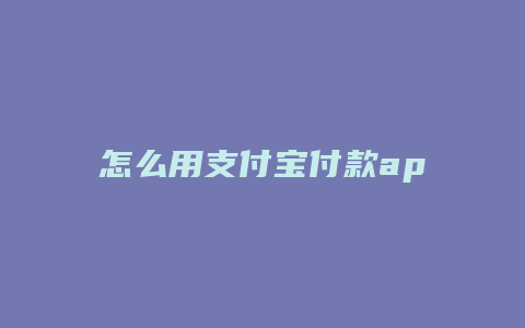 怎么用支付宝付款app