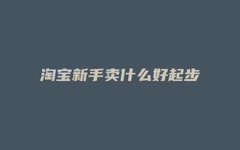 淘宝新手卖什么好起步