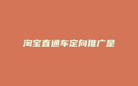 淘宝直通车定向推广是什么意思