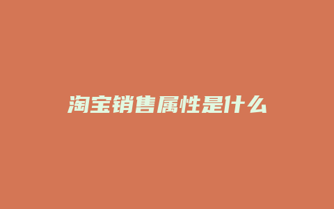 淘宝销售属性是什么