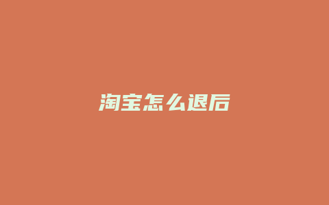 淘宝怎么退后