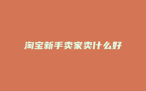 淘宝新手卖家卖什么好