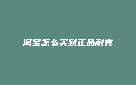 淘宝怎么买到正品耐克