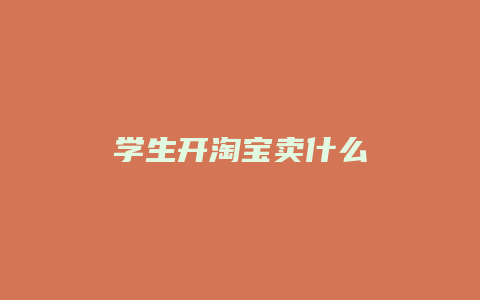 学生开淘宝卖什么