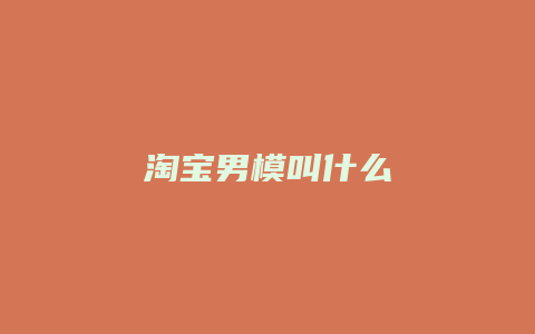 淘宝男模叫什么