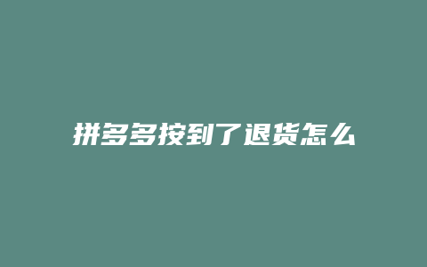 拼多多按到了退货怎么撤销