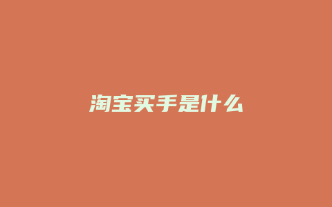 淘宝买手是什么