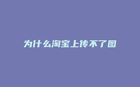 为什么淘宝上传不了图片