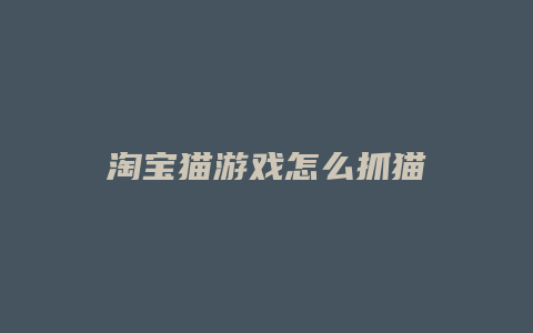 淘宝猫游戏怎么抓猫