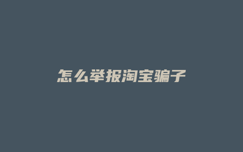 怎么举报淘宝骗子