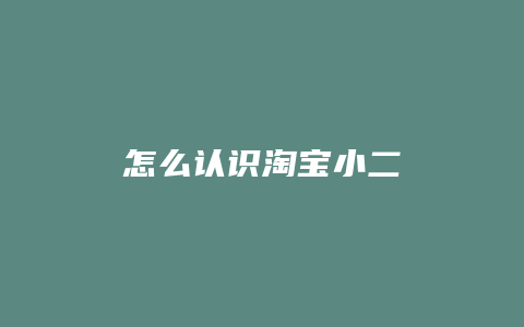 怎么认识淘宝小二