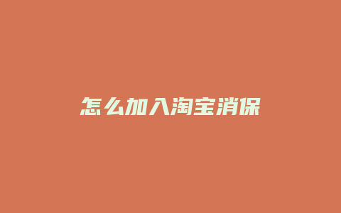 怎么加入淘宝消保