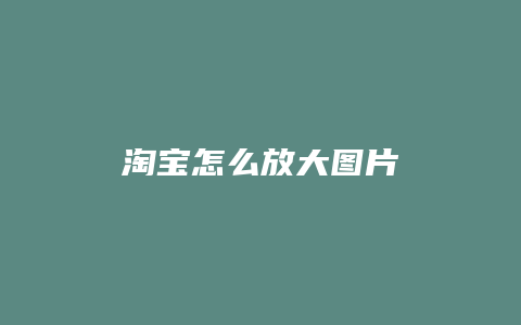 淘宝怎么放大图片