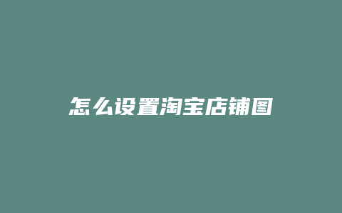 怎么设置淘宝店铺图