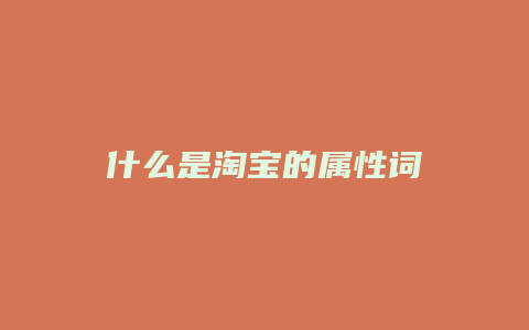 什么是淘宝的属性词