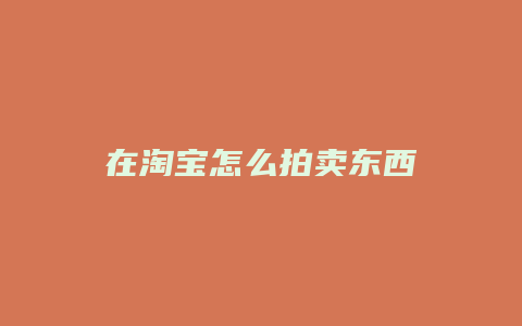 在淘宝怎么拍卖东西