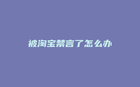 被淘宝禁言了怎么办