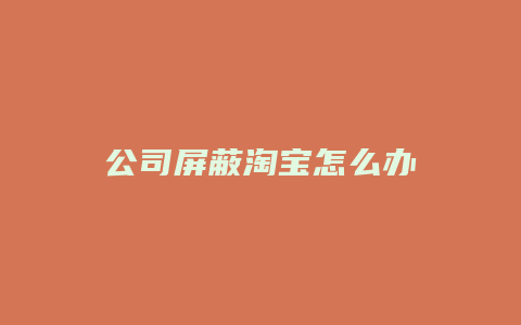 公司屏蔽淘宝怎么办