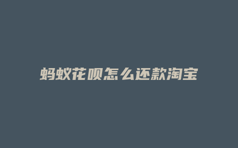 蚂蚁花呗怎么还款淘宝