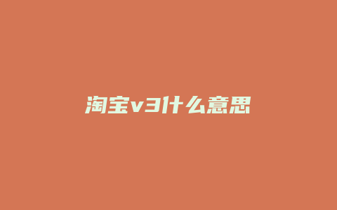 淘宝v3什么意思