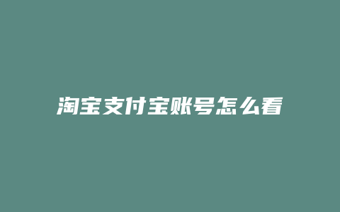 淘宝支付宝账号怎么看