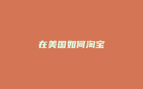 在美国如何淘宝