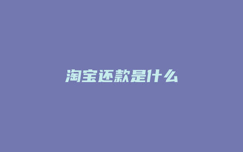 淘宝还款是什么