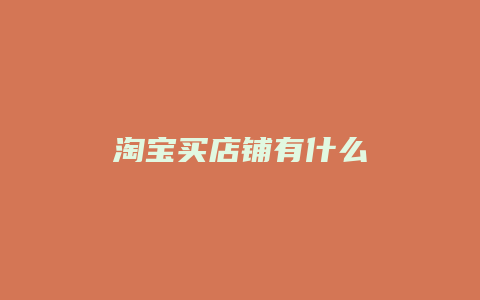 淘宝买店铺有什么